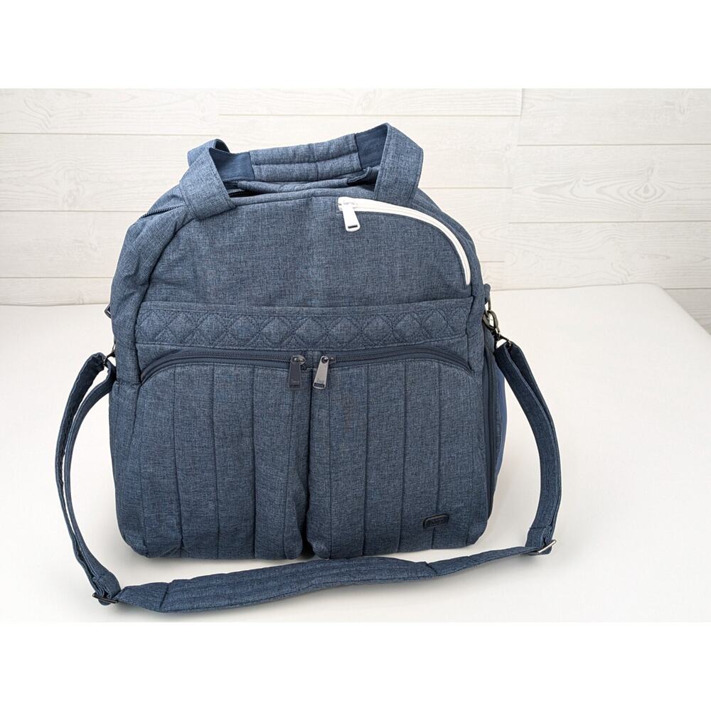 Lug "Boxer" Overnight Gym Weekender Bag 15" Wide Blue Crossbody Strap